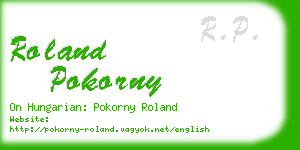 roland pokorny business card